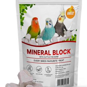 Boltz Natural Mineral Block with Cuttlefish Bone for Birds(250 gm)